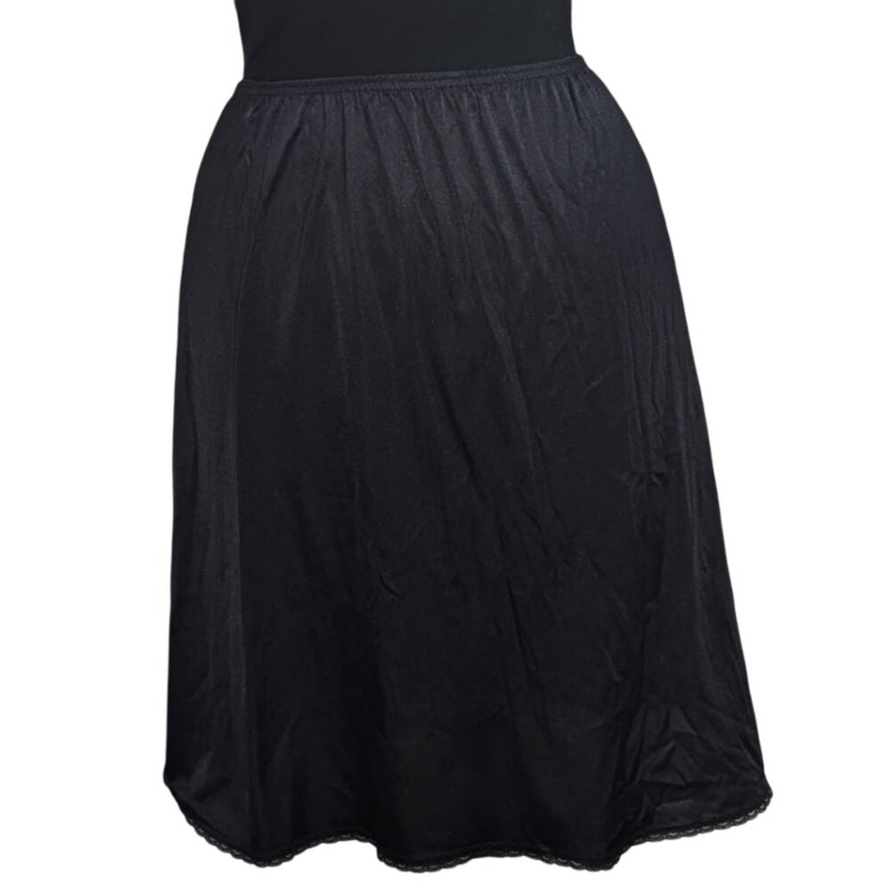 Ladies Slip – Vintage Half-Slip – Vassarette - Black- Sz S